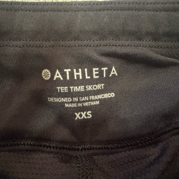 Athleta Tee Time Black Skort Double Zipper Mini Skirt Built In Shorts Sz XXS - Picture 7 of 10